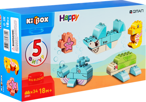 

Конструктор Kibox морские обитатели, 34 детали