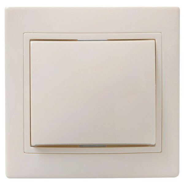 Выключатель одноклавишный ИЭК Кварта, в сборе, кремовый