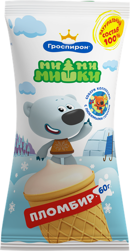 

Мороженое Гроспирон Ми-ми-мишки Пломбир в вафельном стакане 12% 60 г