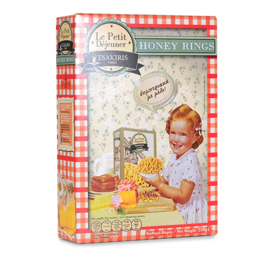 

Готовый завтрак Le Petit Dejeuner Tsakiris family Honey Rings медовые колечки 250 г