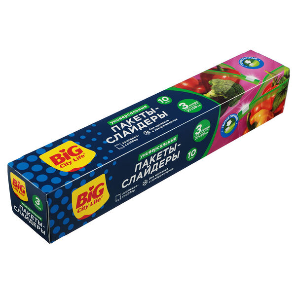 Пакеты-слайдеры Big City Life для хранения и заморозки 3 л 10 шт.