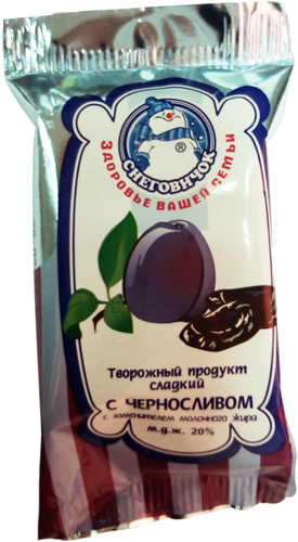 

Продукт творожный Снеговичок с черносливом 20% с змж 90 г