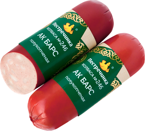 

Колбаса полукопченая из птицы ПЕСТРЕЧИНКА Ак Барс Халяль, 350г