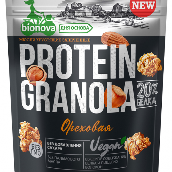 Гранола протеиновая Bionova Ореховая, 280г