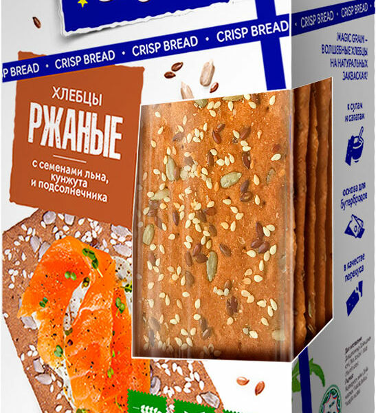 Хлебцы ржаные Magic Grain с семенами льна, кунжута и подсолнечника