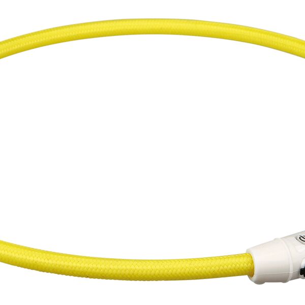 Мигающее кольцо для собак USB, L–XL: 65 см/ф 7 мм, нейлон,желтый, USB