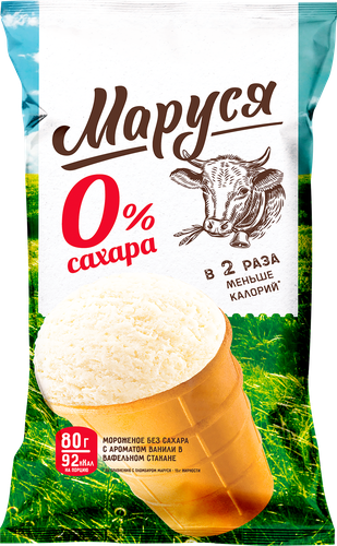 

Мороженое Маруся пломбир без сахара вафельный стаканчик, 80г