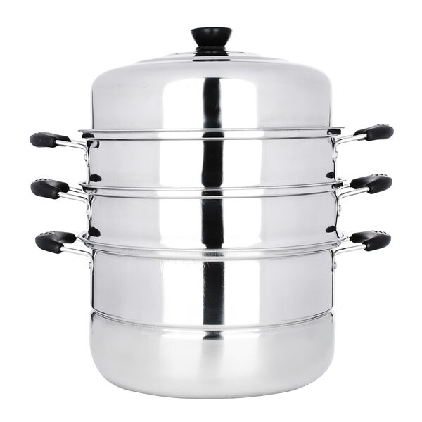 Мантоварка, 28 см, нержавеющая сталь, 3 яруса