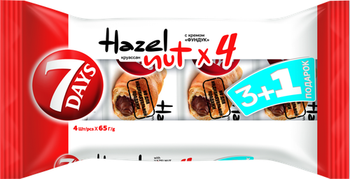 

Круассан 7 Days с кремом фундук 4 шт. 260 г