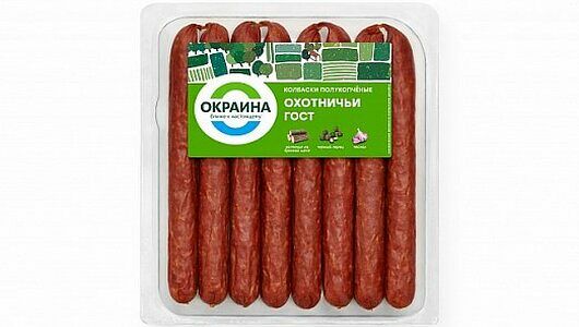 Колбаски полукопчёные Охотничьи Окраина ГОСТ