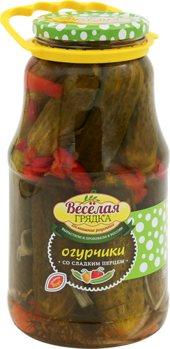 

Огурчики маринованные Веселая грядка со сладким перцем 1.8 кг