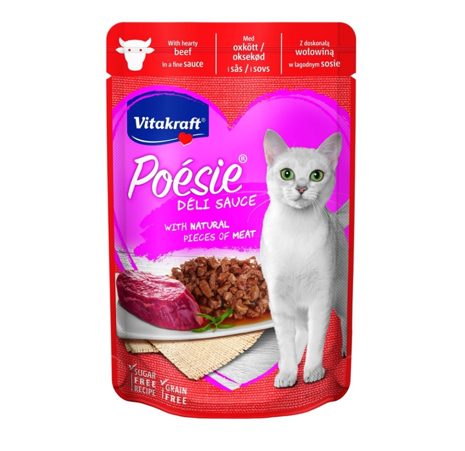 

Корм влажный для кошек Vitakraft Poesie говядина в соусе 85 г