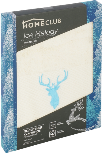 

Полотенце кухонное HOMECLUB Ice Melody 30x50см, с вышивкой, хлопок, в ассортименте