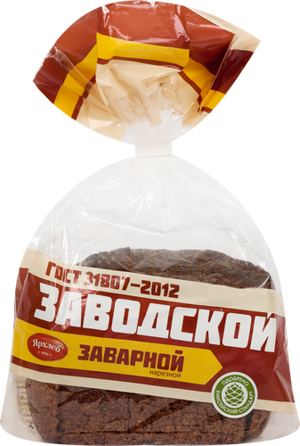 

Хлеб ЯРХЛЕБ Заводской ржано-пшеничный заварной в нарезке, 350г