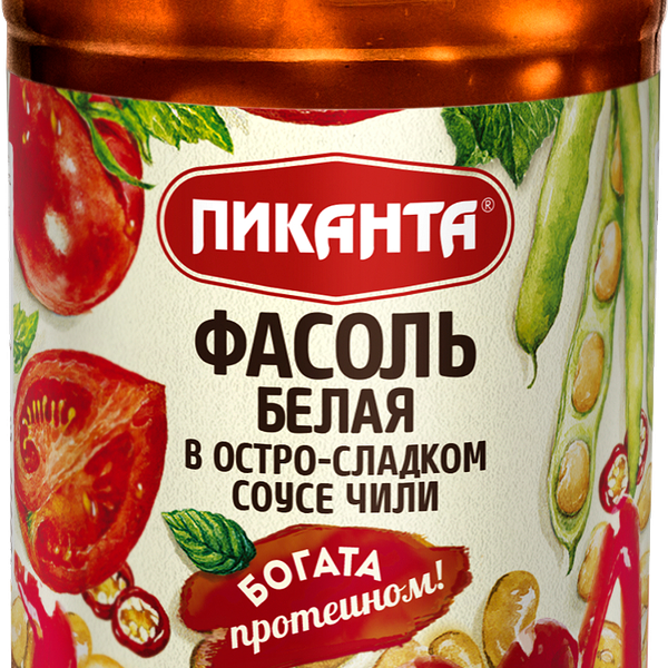 Фасоль Пиканта белая в соусе чили 390 г