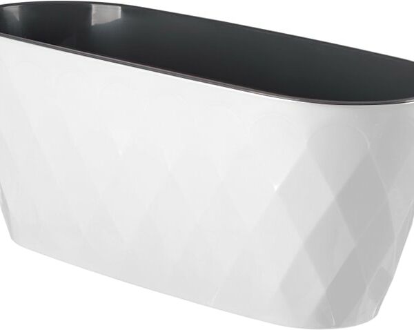 Горшок для цветов IdiLand Laurel с дренажной вставкой белый 35.4*15.2*15см 5л