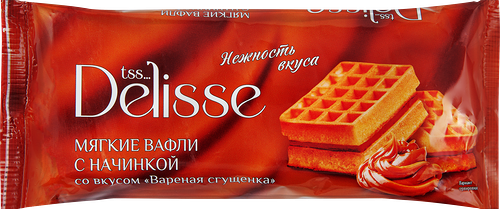 Вафли мягкие DELISSE с начинкой со вкусом вареная сгущенка, 108г