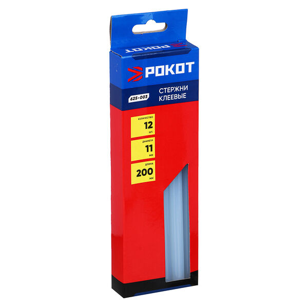 Клеевые стержни Рокот, 11мм, длина 200 мм, 12 шт