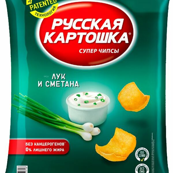 Чипсы Русская картошка лук и сметана 200г