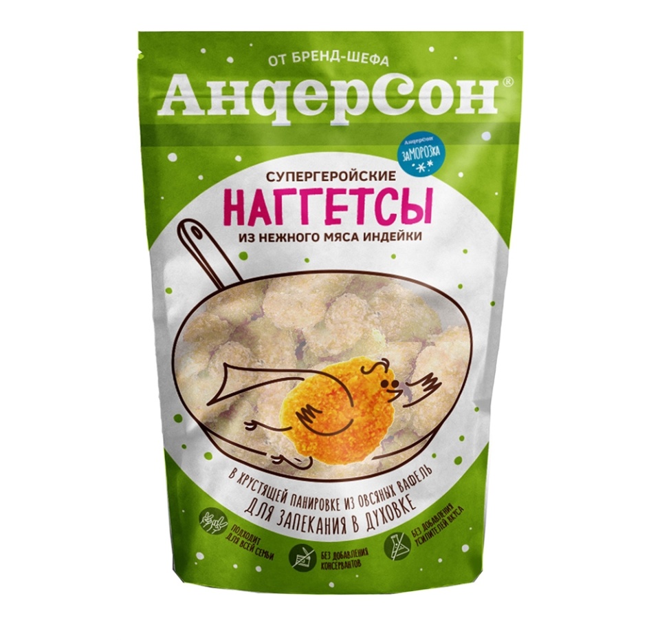 

Наггетсы из индейки в овсяных хлопьях, «Андерсон», 350 г, Россия
