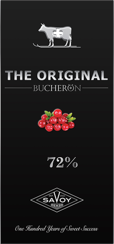 Шоколад горький BUCHERON Original с кусочками клюквы, 90г