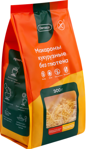 

Макароны Диетика Вермишель из кукурузной муки без глютена 300 г