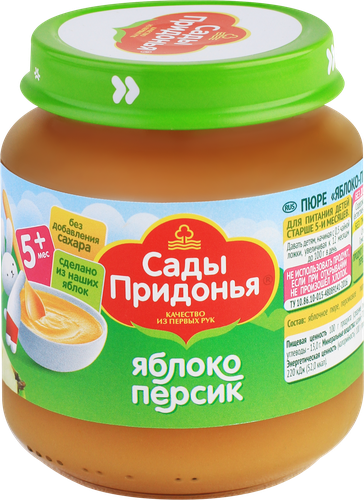 

Пюре Сады Придонья Яблоко, персик с 5 месяцев 120 г