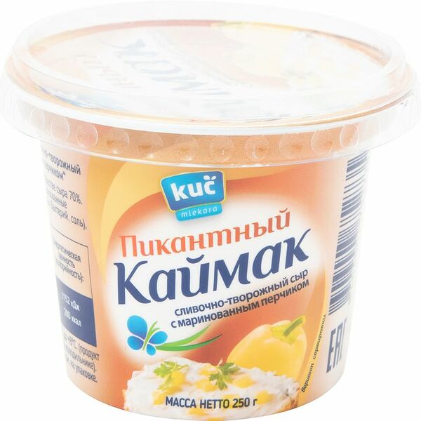 Сыр сливочно-творожный Kuc Mlekara Пикантный Каймак с маринованным перчиком 70%