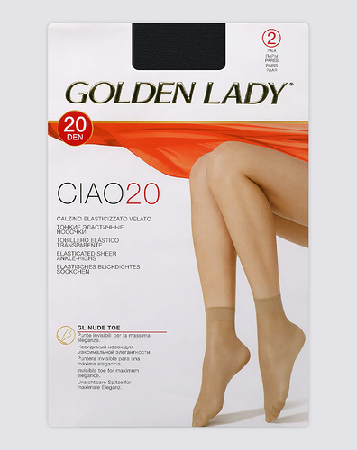 Носки женские GOLDEN LADY Ciao 20 den nero 0, 2пары