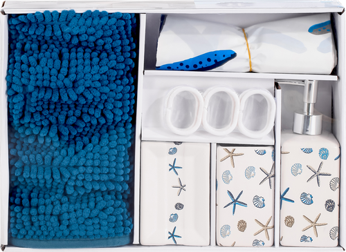 

Набор аксессуаров для ванной комнаты Gromell Blue Lagoon 17 предметов