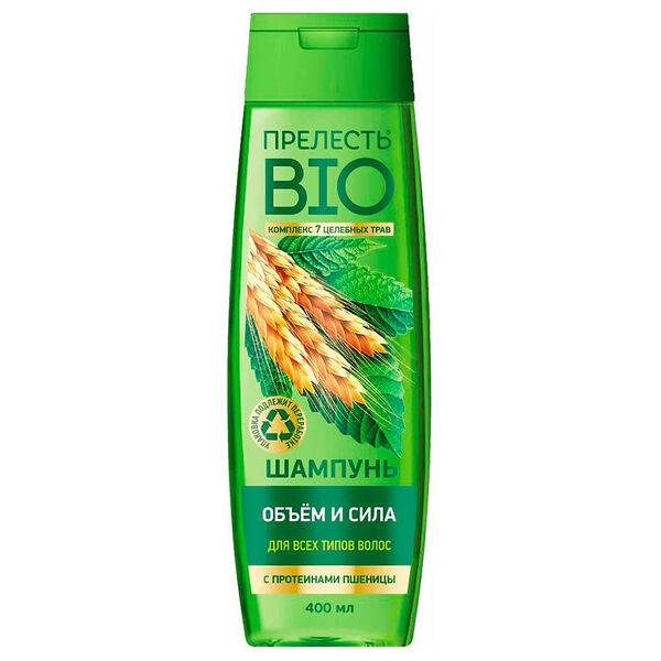 Шампунь Прелесть Bio объём и сила с протеинами пшеницы 400 мл