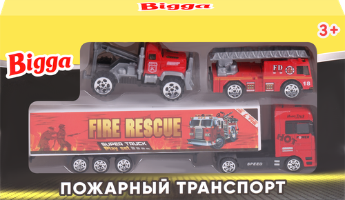 

Набор игровой BIGGA Пожарный транспорт, 3 предмета