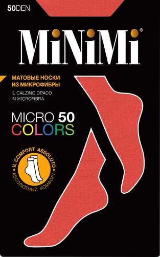 

Носки женские Minimi 50 den corallo, Арт. calz. MICRO COLORS 50 3D