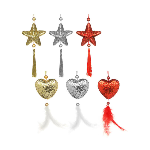 Сноу бум подвеска с кисточкой, 17см, полиэстер, пластик, 6 дизайнов