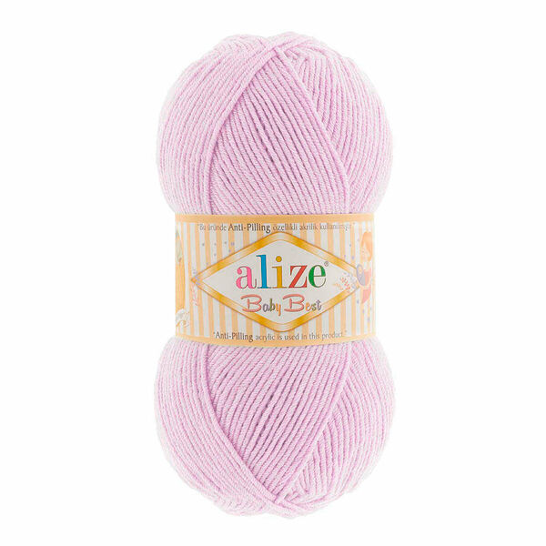 Пряжа Alize 'Baby Best' 100г 240м (10% бамбук, 90% акрил) с эффектом Антипиллинг (27 лиловый)