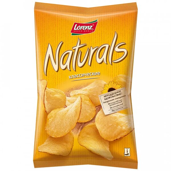 Чипсы картофельные Lorenz Naturals классические с солью
