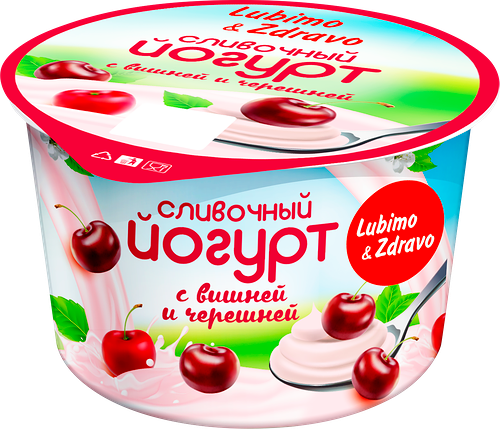 Йогурт Lubimo&Zdravo с вишней и черешней 5% 230г