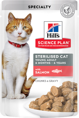 

Корм консервированный для кошек HILL'S Лосось, для стерилизованных до 6 лет, 85г