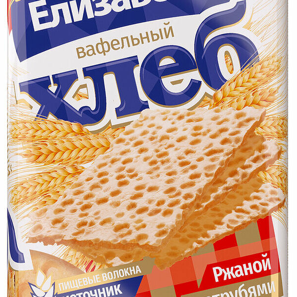 Хлеб пшеничный Елизавета вафельный с отрубями, веганский