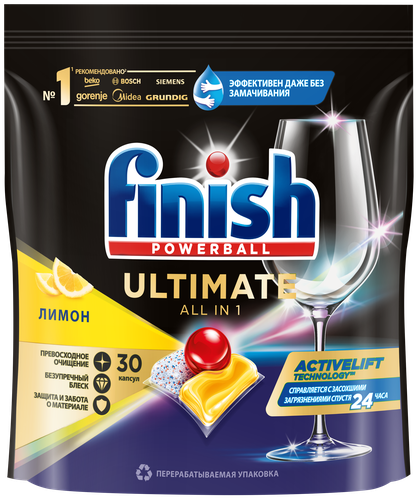

Капсулы для посудомоечных машин Finish Ultimate Лимон 30 шт