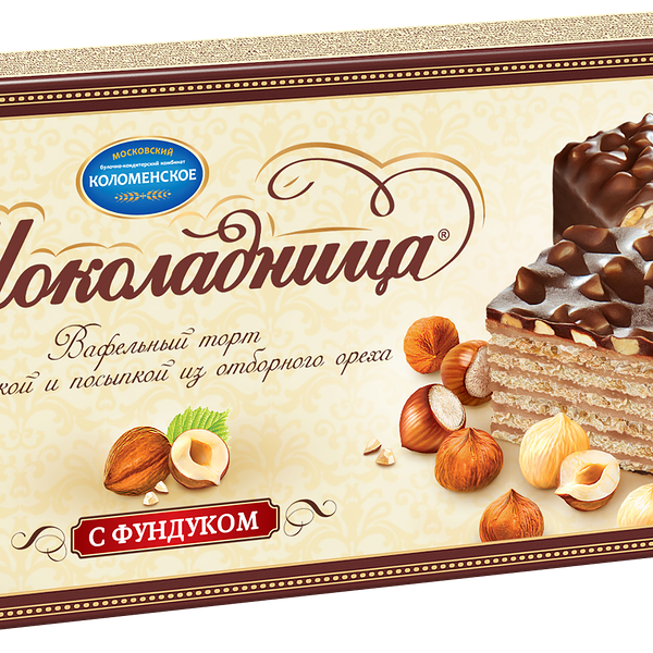 Торт Коломенское Шоколадница вафельный с фундуком 