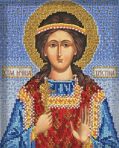 В334 Набор для вышивания бисером Кроше 'Св. Кристина'12х14,5 см