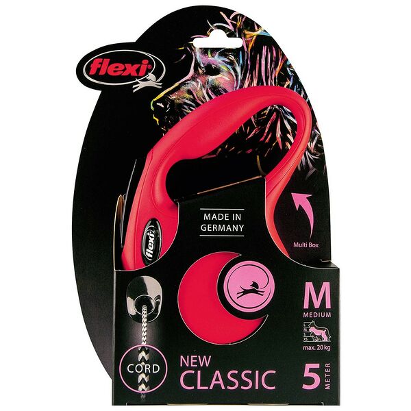 Flexi рулетка New Classic для собак до 20 кг (5 м трос) M, Красный