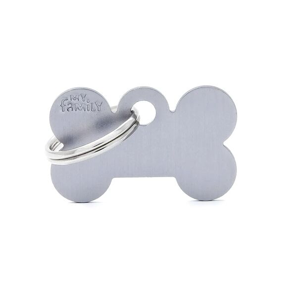 Адресник My Family Косточка серебряный S 30*19мм