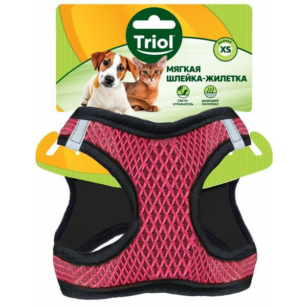 Triol мягкая шлейка-жилетка нейлоновая L, Розовый