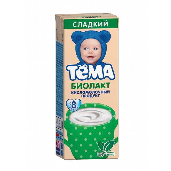 Напиток кисломолочный Биолакт Тёма сладкий с 8 месяцев 3,2%