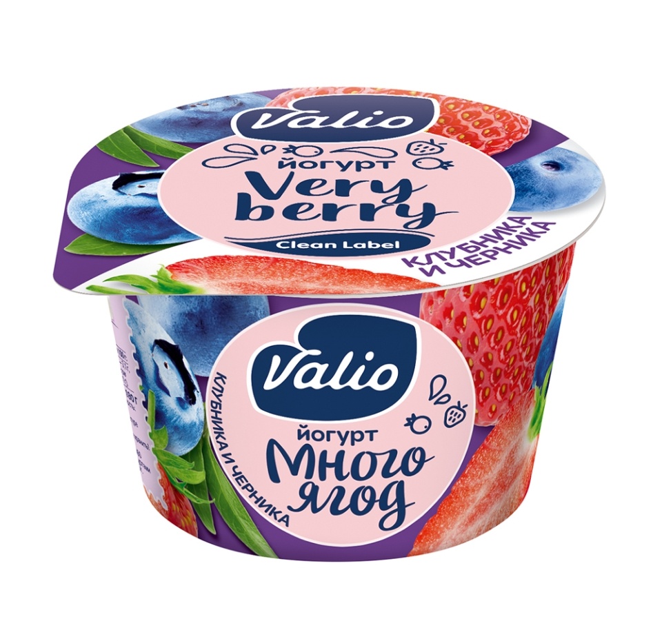 

Йогурт ложковый Valio черника, клубника 2.6% 180 г