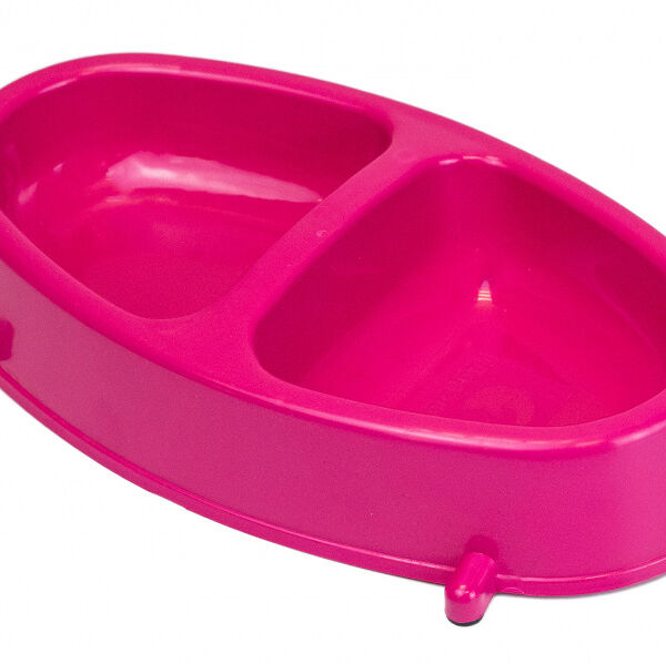 Миска для собак и кошек Дарэленд пластиковая, двойная с ножками, рубин 200мл