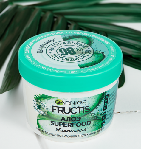 

Маска для волос Garnier Fructis 3в1 Superfood Алоэ для волос нуждающихся в увлажнении и мягкости 390 мл