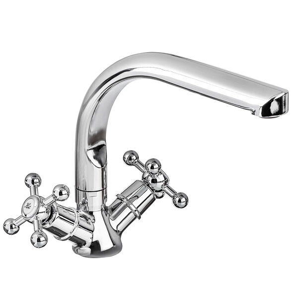 Союзкран смеситель для кухни, поворотный излив 25см, керам. кран-буксы 1/2, хром, цинк, sk01-g208